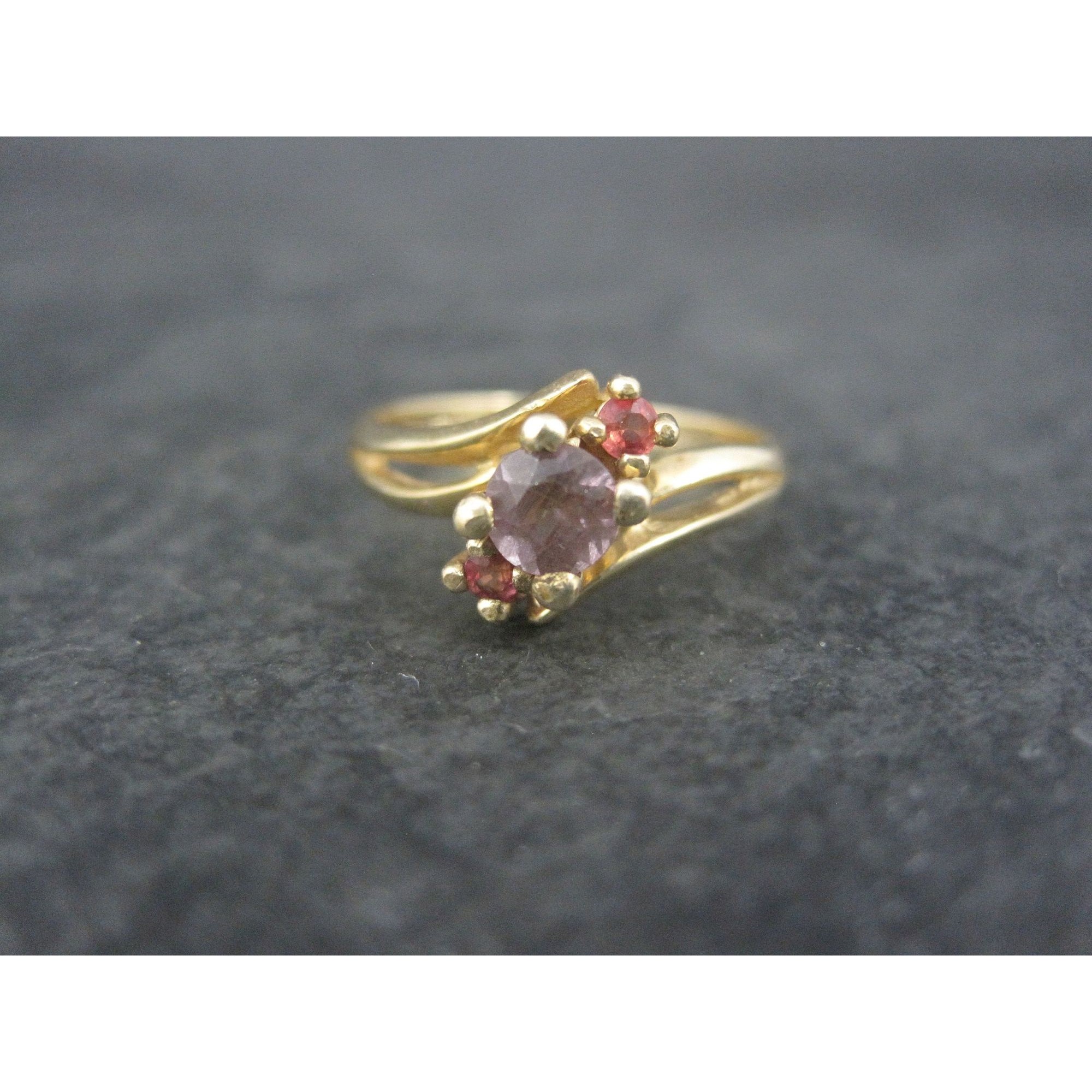 Vintage 10k Zircon Fire Opal Ring Size 6